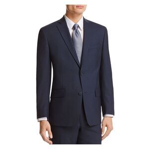 MICHAEL KORS Mens Navy Stretch Classic Wool Blend Suit Separate Blazer 40L
